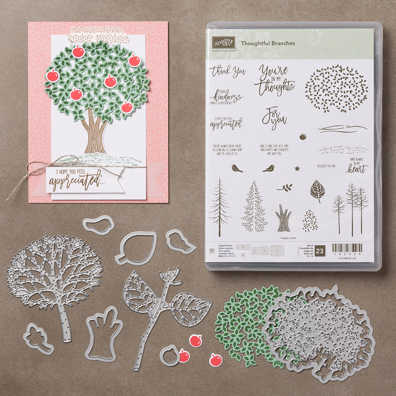 Exclusive Thoughtful Branches stamps and thinlits bundle available for a limited time from theartfulinker.com