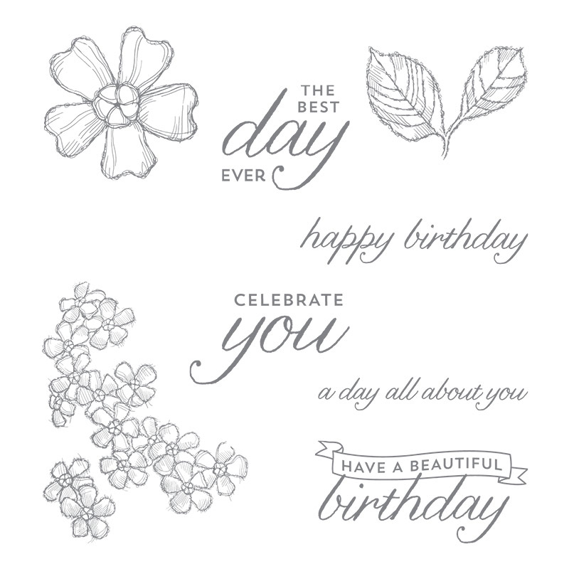 Birthday Blossoms Clear-Mount Stamp Set