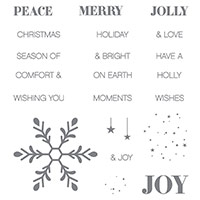 Holly Jolly Greetings Wood-Mount Stamp Set