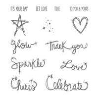 Love Sparkles Wood-Mount Stamp Set