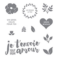 Tout mon amour Clear-Mount Stamp Set (French)